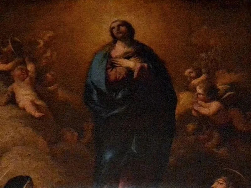 1655-Lorenzo Vaccaro - Immacolata con santa Teresa e santa Chiara - chiesa del Gesù delle Monache, Napoli